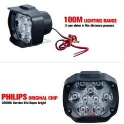 Motorcycle Work Light, Pair -Gearup Co. Store VOOVOO Led Work Light 15W 1500LM Moto Motorcycles 9 Led Headlight Lamp Scooters Fog Light Working 6b78974f b2dd 4f34 b163 f564a3348fe2