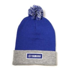 Factory Effex Yamaha Beanie W/Pom, Blue/Gray
