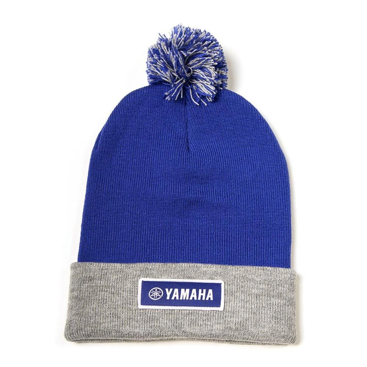 Factory Effex Yamaha Beanie W/Pom, Blue/Gray 1 Factory Effex Yamaha Beanie W/Pom, Blue/Gray