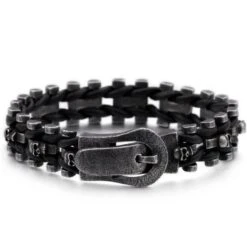 Skull Braided Leather Bracelet