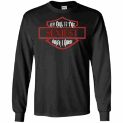 My Girl Is The Sexiest Biker T-Shirt -Gearup Co. Store american legend rider apparel g240 gildan ls ultra cotton t shirt black small my girl is the sexiest biker t shirt motorcycle biker 234145546261