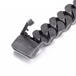 316L Stainless Steel/Enamel Big Boys Heavy Thick Chain Bracelet, 9" X 0.9", Gray -Gearup Co. Store american legend rider bracelets 22cm big boys chain bracelet motorcycle biker 27733593429