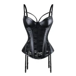 Floral Lace PU Leather Corset -Gearup Co. Store american legend rider corsets s lacey floral corset motorcycle biker 3564887769157