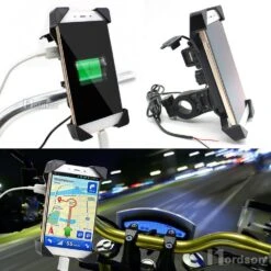Motorcycle Phone Mount Holder With USB Charger Port, 3.5-7" Screen Fit, Universal For 7/8" Handlebar 16 Motorcycle Phone Mount Holder With USB Charger Port, 3.5-7" Screen Fit, Universal For 7/8" Handlebar -Gearup Co. Store american legend rider default title motorcycle phone holder with usb charger motorcycle biker 194939944981