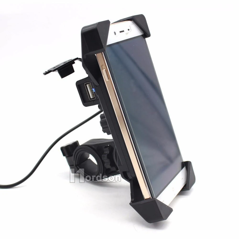 Motorcycle Phone Mount Holder With USB Charger Port, 3.5-7" Screen Fit, Universal For 7/8" Handlebar 5 Motorcycle Phone Mount Holder With USB Charger Port, 3.5-7" Screen Fit, Universal For 7/8" Handlebar - Image 5