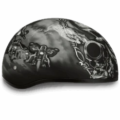 Daytona D.O.T. Motorcycle Skull Cap Half Helmet W/ Guns -Gearup Co. Store american legend rider helmets 2xs d o t skull guns cap helmet motorcycle biker 3712520454213 1 min