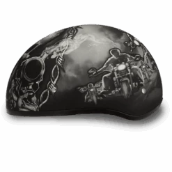 Daytona D.O.T. Motorcycle Skull Cap Half Helmet W/ Guns -Gearup Co. Store american legend rider helmets 2xs d o t skull guns cap helmet motorcycle biker 3712520585285 1 min