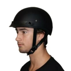 Daytona D.O.T. Dull Black Cap Helmet Without Visor -Gearup Co. Store american legend rider helmets 3xs d o t dull black cap helmet w o visor motorcycle biker 3651085041733