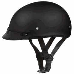 Daytona D.O.T. Skull Cap Motorcycle Half Helmet W/ Visor, Dull Black