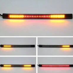 Universal Motorcycle 48 Led Lights Bar Strip, Tail Brake Stop/Turn Signal/License Plate Light (Red, Amber Color) -Gearup Co. Store american legend rider home default title motorcycle light bar strip motorcycle biker 4463034368069