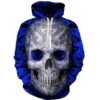 Retro Blue Skull Hoodie