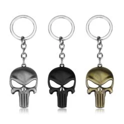 The Punisher Skull Keychain, Zinc Alloy, 1.6 X 2.4 In