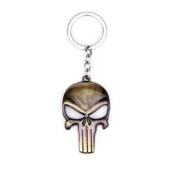 The Punisher Skull Keychain, Zinc Alloy, 1.6 X 2.4 In -Gearup Co. Store american legend rider key chains bronze the punisher skull keychain motorcycle biker 3798189408325