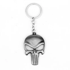 The Punisher Skull Keychain, Zinc Alloy, 1.6 X 2.4 In -Gearup Co. Store american legend rider key chains silver the punisher skull keychain motorcycle biker 3798189375557