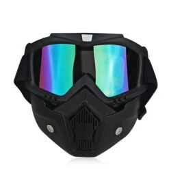 Motorcycle Goggles Mask, TPEE/Polycarbonate, Black Frame -Gearup Co. Store american legend rider model 5 motorcycle face mask goggles motorcycle biker 27904952149