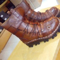 Badass Handmade Leather Boots, Size US 7-13.5, Brown, Black -Gearup Co. Store american legend rider motorcycle boots 7 brown handmade leather boots upgraded design motorcycle biker 3640636768325