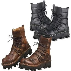 Badass Handmade Leather Boots, Size US 7-13.5, Brown, Black -Gearup Co. Store american legend rider motorcycle boots 7 brown handmade leather boots upgraded design motorcycle biker 3640636899397