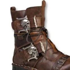 Handmade Leather Skull Boots -Gearup Co. Store american legend rider motorcycle boots 7 brown handmade leather skull boots motorcycle biker 3640786976837
