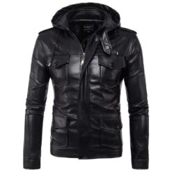 Hooded Leather Jacket