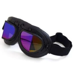 Retro Anti-Fog Motorcycle Goggles, One Size, Black Frame -Gearup Co. Store american legend rider multi color retro motorbike goggles motorcycle biker 4149528690757