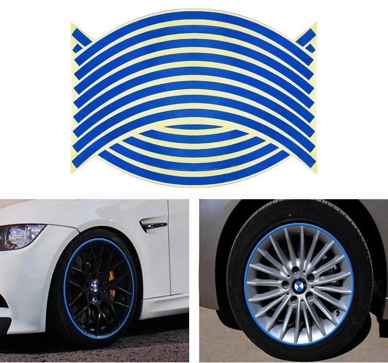 Wheel Hub Decal Sticker Reflective Stripes For 16/17/18 In Motorcycle & Car Rims 8 Wheel Hub Decal Sticker Reflective Stripes For 16/17/18 In Motorcycle & Car Rims - Image 8
