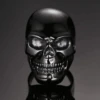 Stainless Steel Premium Skull Biker Ring, Black