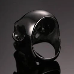 Stainless Steel Premium Skull Biker Ring, Black -Gearup Co. Store american legend rider rings 7 premium skull ring motorcycle biker 3720707604549