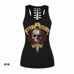 Women's Skull Tank Top, Polyester/Spandex, Black With Human Skull Print -Gearup Co. Store american legend rider shirts tops s m 18 limited edition sugar skull tank motorcycle biker 27060984405