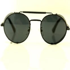 Bikers Retro Round Steampunk Glasses -Gearup Co. Store american legend rider sunglasses black black retro round sunglasses motorcycle biker 5303562010693