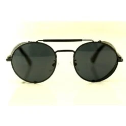 Bikers Retro Round Steampunk Glasses -Gearup Co. Store american legend rider sunglasses black black retro round sunglasses motorcycle biker 5303562076229