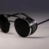 Bikers Retro Round Steampunk Glasses