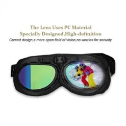 Retro Anti-Fog Motorcycle Goggles, One Size, Black Frame -Gearup Co. Store american legend rider yellow retro motorbike goggles motorcycle biker 3629078773829