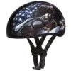 Daytona D.O.T. USA Flag Skull Cap 1/2 Shell Motorcycle Helmet
