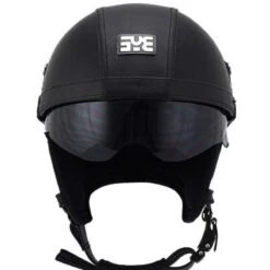 Handmade Leather German Motorcycle Helmet 13 Handmade Leather German Motorcycle Helmet -Gearup Co. Store black german helmet with zipper