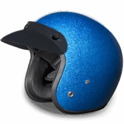 Daytona D.O.T. Cruiser Blue Metal Flake Motorcycle Open Face Helmet