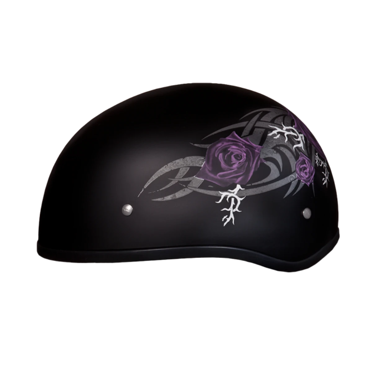 Daytona D.O.T Skull Cap - W/Purple Rose Helmet 3 Daytona D.O.T Skull Cap - W/Purple Rose Helmet - Image 3