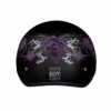 Daytona D.O.T Skull Cap - W/Purple Rose Helmet