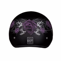 Daytona D.O.T Skull Cap - W/Purple Rose Helmet
