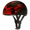 Daytona D.O.T Skull Cap - W/Skull Red Flame Helmet