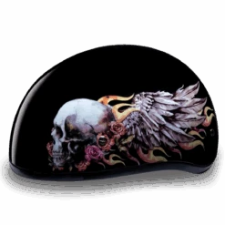 Daytona D.O.T Skull Wings Cap Helmet -Gearup Co. Store d6 skw 3