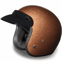 Daytona D.O.T Cruiser Motorcycle Helmet 3/4 Shell Root Beer Metal Flake