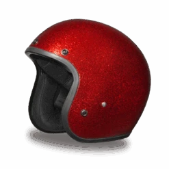 Daytona D.O.T. Cruiser Red Metal Flake Motorcycle Open Face Helmet, XS-2XL, Red -Gearup Co. Store dc7 rd 6