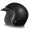Daytona D.O.T. Cruiser Black Metal Flake Motorcycle Open Face Helmet