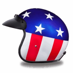 Daytona D.O.T. Cruiser States Of America Motorcycle Open Face Helmet, Blue/White/Red -Gearup Co. Store l k2rOrh
