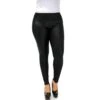 Women's Faux Leather Skinny Pants, High Waist, Faux Leather/Modal/Spandex, XL-5XL, Black