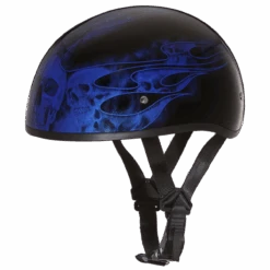 Daytona D.O.T Skull Cap - W/Skull Blue Flame Helmet