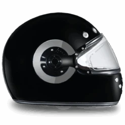 Daytona D.O.T Retro Hi-Gloss Black W/Chrome Accents -Gearup Co. Store q.23861.0 right view1