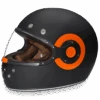 Daytona D.O.T Retro Dull Black Orange Accents Helmet