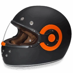 Daytona D.O.T Retro Dull Black Orange Accents Helmet