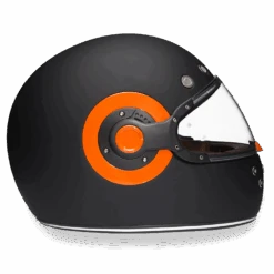Daytona D.O.T Retro Dull Black Orange Accents Helmet -Gearup Co. Store r1 o 4